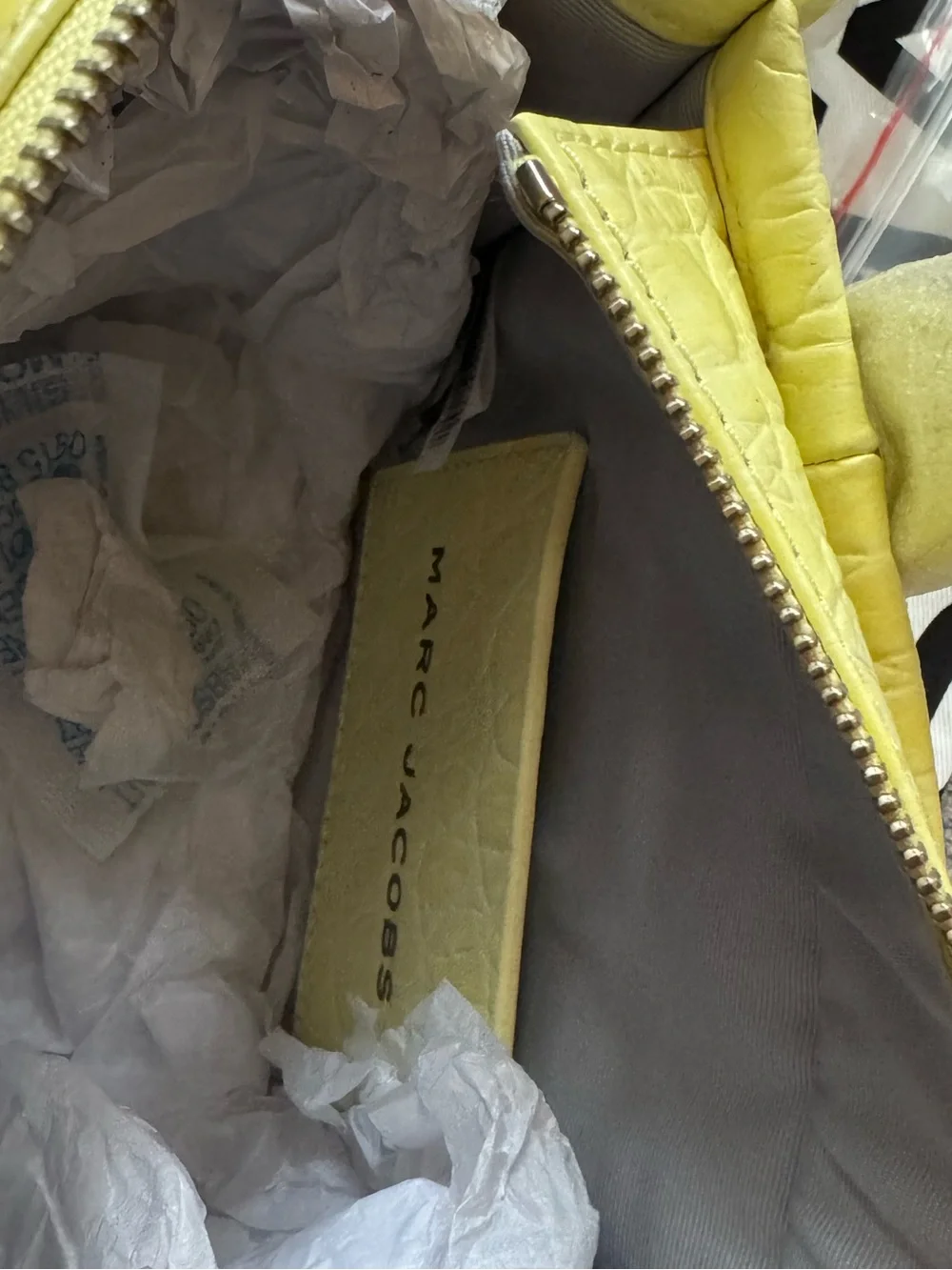 Marc Jacobs Croc-Embossed Mini Tote in Tender Yellow - Picture 3 of 7